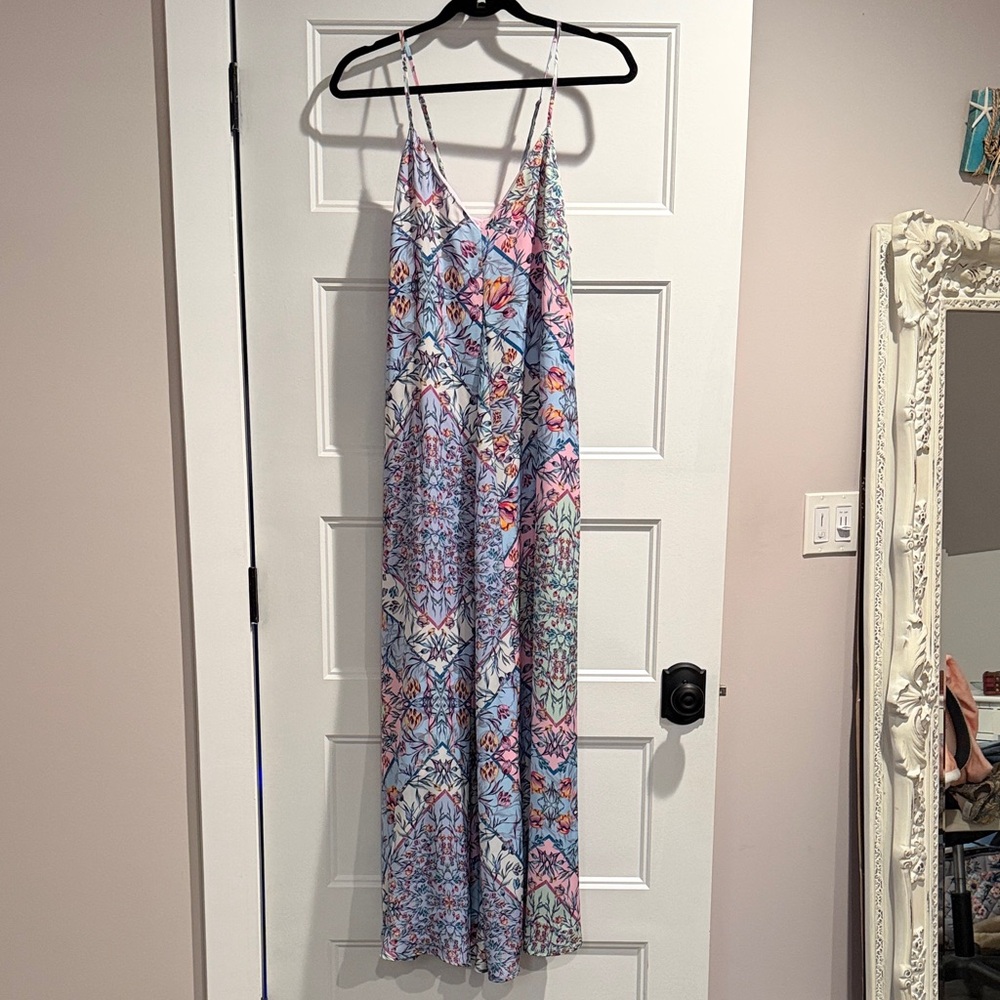 Steve Madden Blue and Pink Patterned Maxi Dress